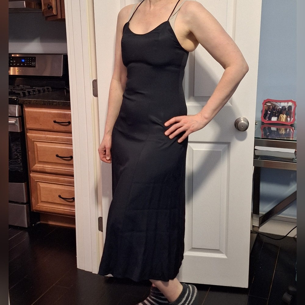 🦝BE SMART🦝 Black, Spaghetti Strap Maxi Dress
